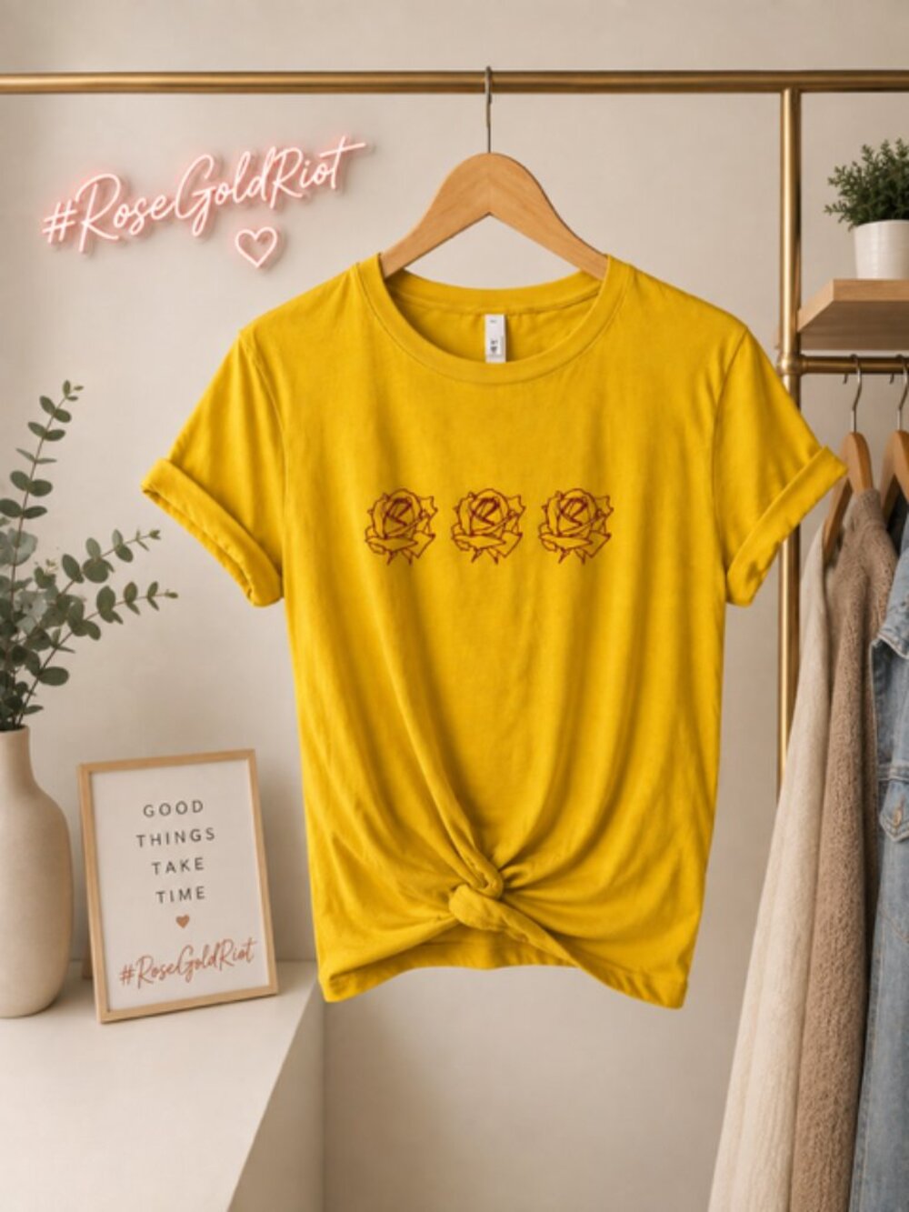 💛 EMPYRE Mustard Yellow Rose Tee